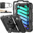 SEYMAC stock Case for iPad Mini 7 (A17 Pro) & Mini 6 Generation 8.3 Inch 2024/2021, Heavy Duty Case with Screen Protector Pencil Holder [360 Rotating Stand]& Hand Strap (Black)