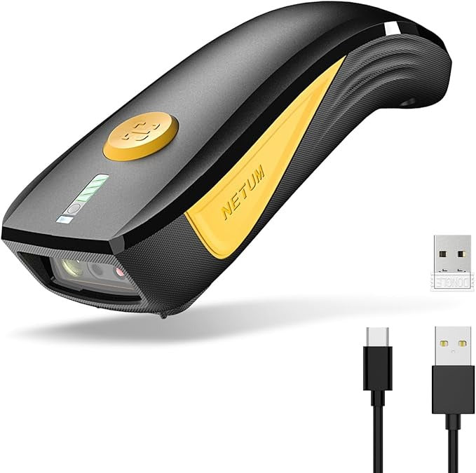 Scanner de codes QR NETUM CS7501 - Scanner de codes-barres Bluetooth amélioré, mini-lecteur de codes-barres portable 1D et 2D pour la gestion des stocks, scanner d'imagerie sans fil