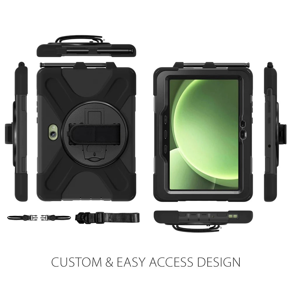 Strike Rugged Case with Hand Strap and Lanyard for Samsung Galaxy Tab Active5 Pro/4 Pro/ Pro