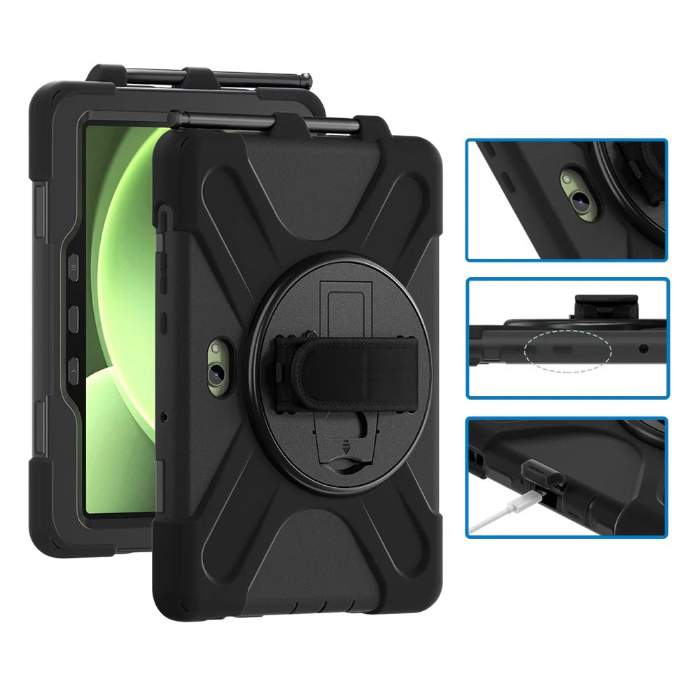 Strike Rugged Case with Hand Strap and Lanyard for Samsung Galaxy Tab Active5 Pro/4 Pro/ Pro