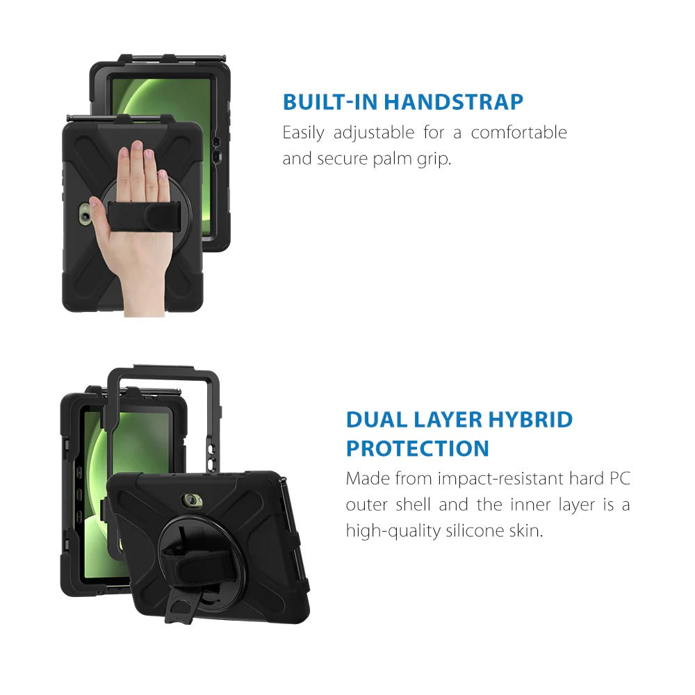 Strike Rugged Case with Hand Strap and Lanyard for Samsung Galaxy Tab Active5 Pro/4 Pro/ Pro