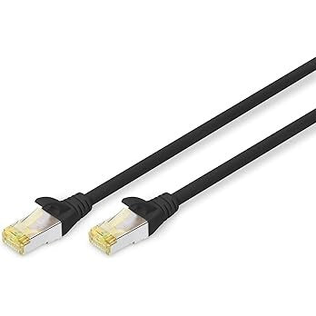 DIGITUS Cat 6A LAN Cable – 3 m – S/FTP Shielded – Black | 10Gbit/s - PoE++ - AWG 27/7 - LSZH - RJ45 Network Cable - Compatible with Cat 6 and Cat 7