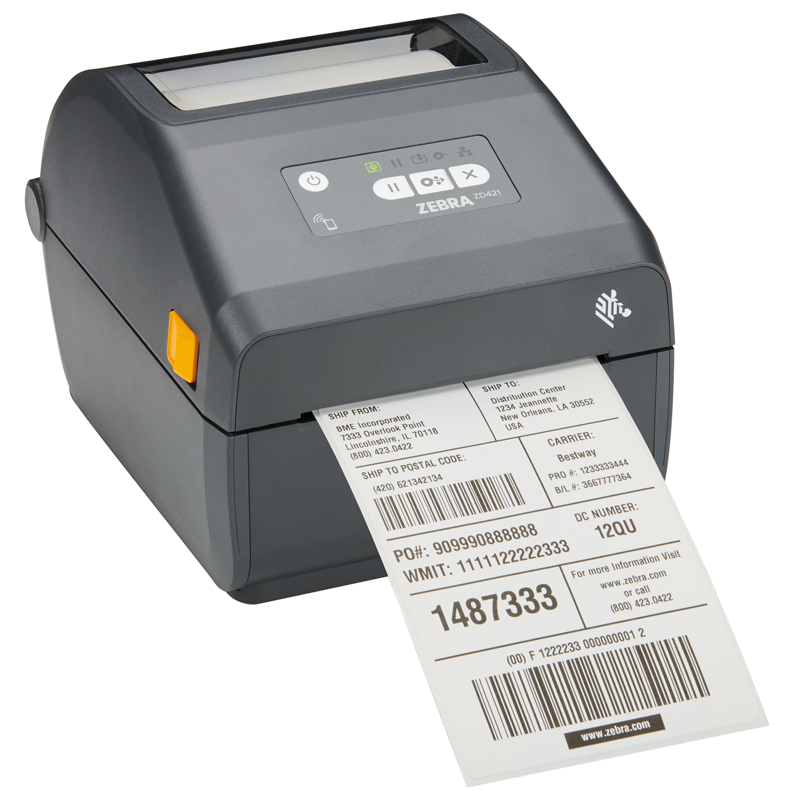 Zebra ZD421, 8 dots/mm (203 dpi), RTC, USB, USB Host, BT (BLE), USB